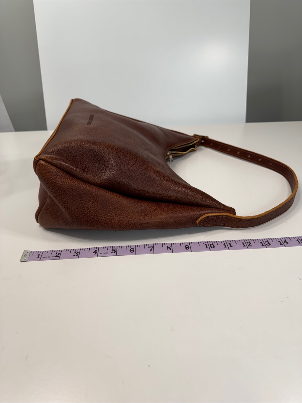Portland Leather Brown Pebble Shoulder Bag - Picture 8 of 9